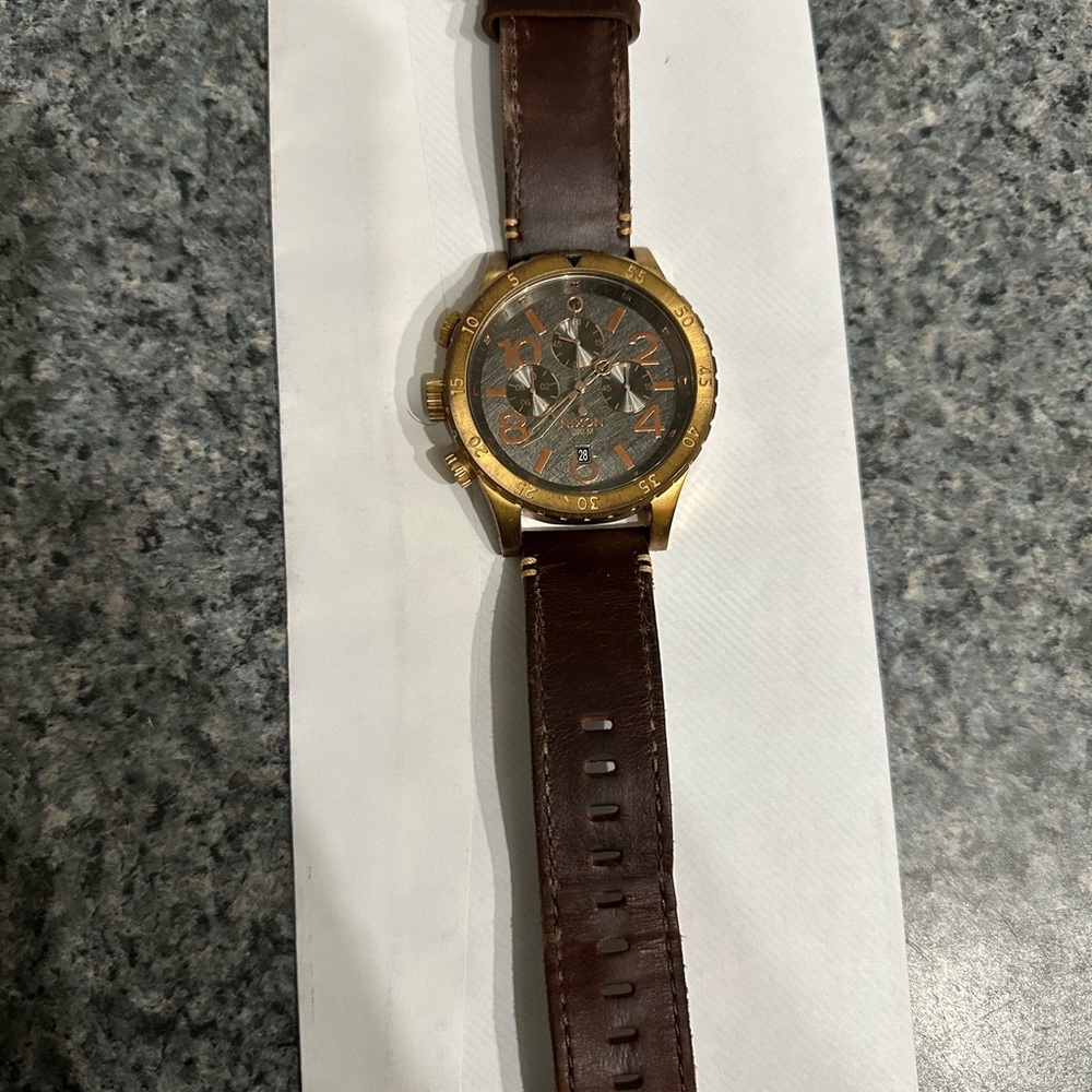 Nixon Gold and Brown Men's Watch